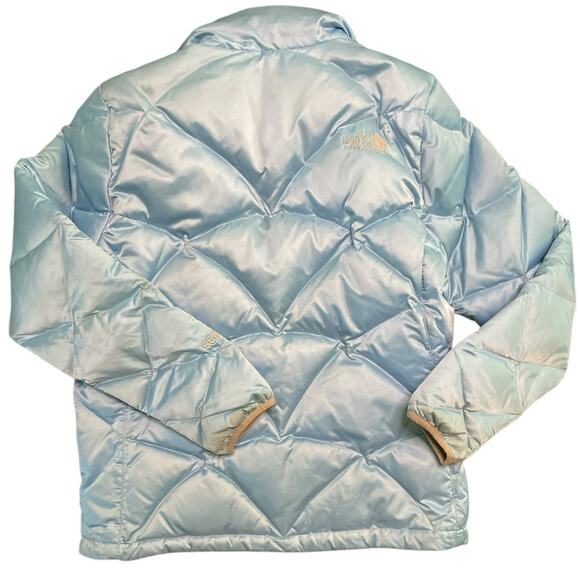 North Face Baby Blue 550 Goose Down Y2K Puffer Jacket size Large - Picture 5 of 16